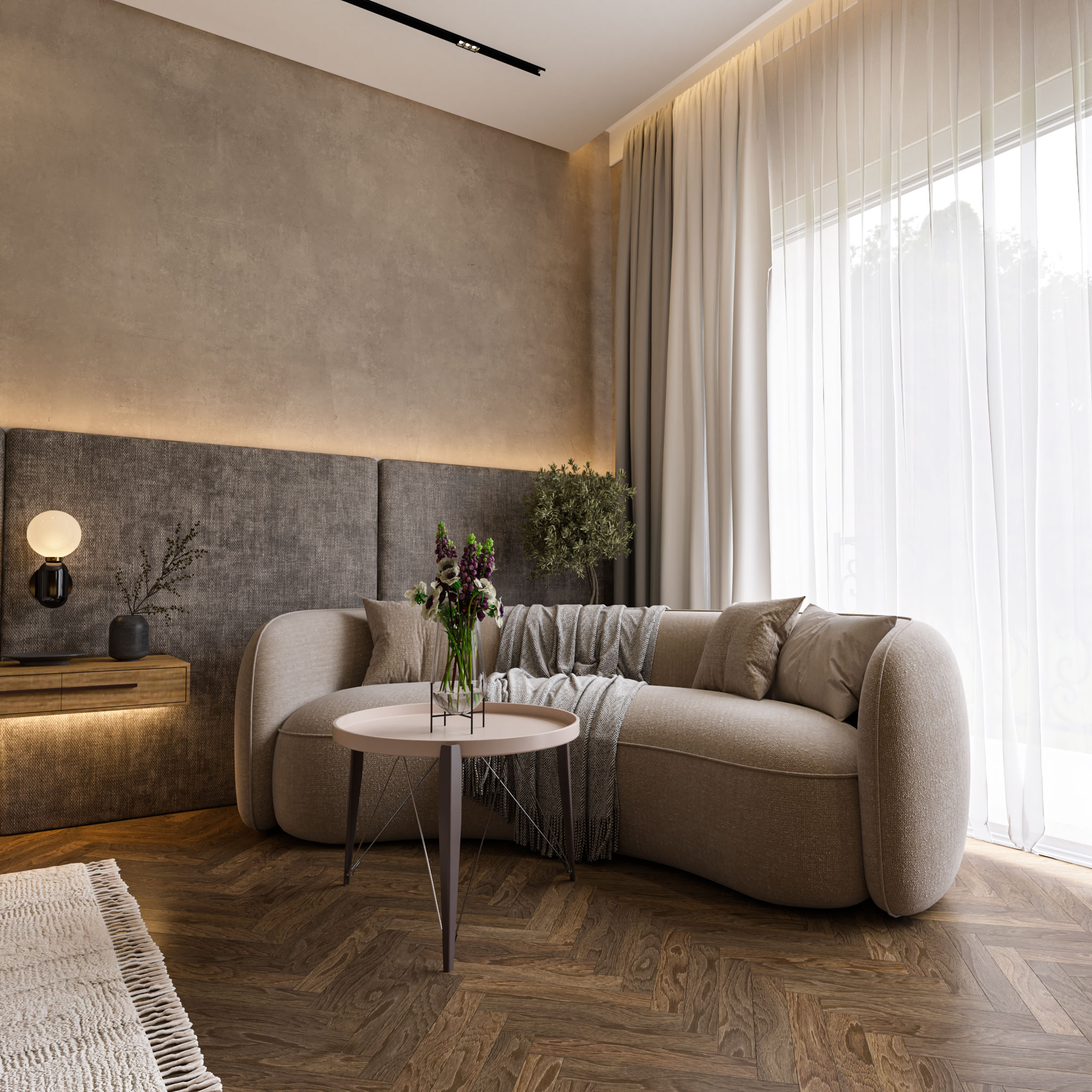 The Warm Suite — Hotel Bedroom Visualization - View 3