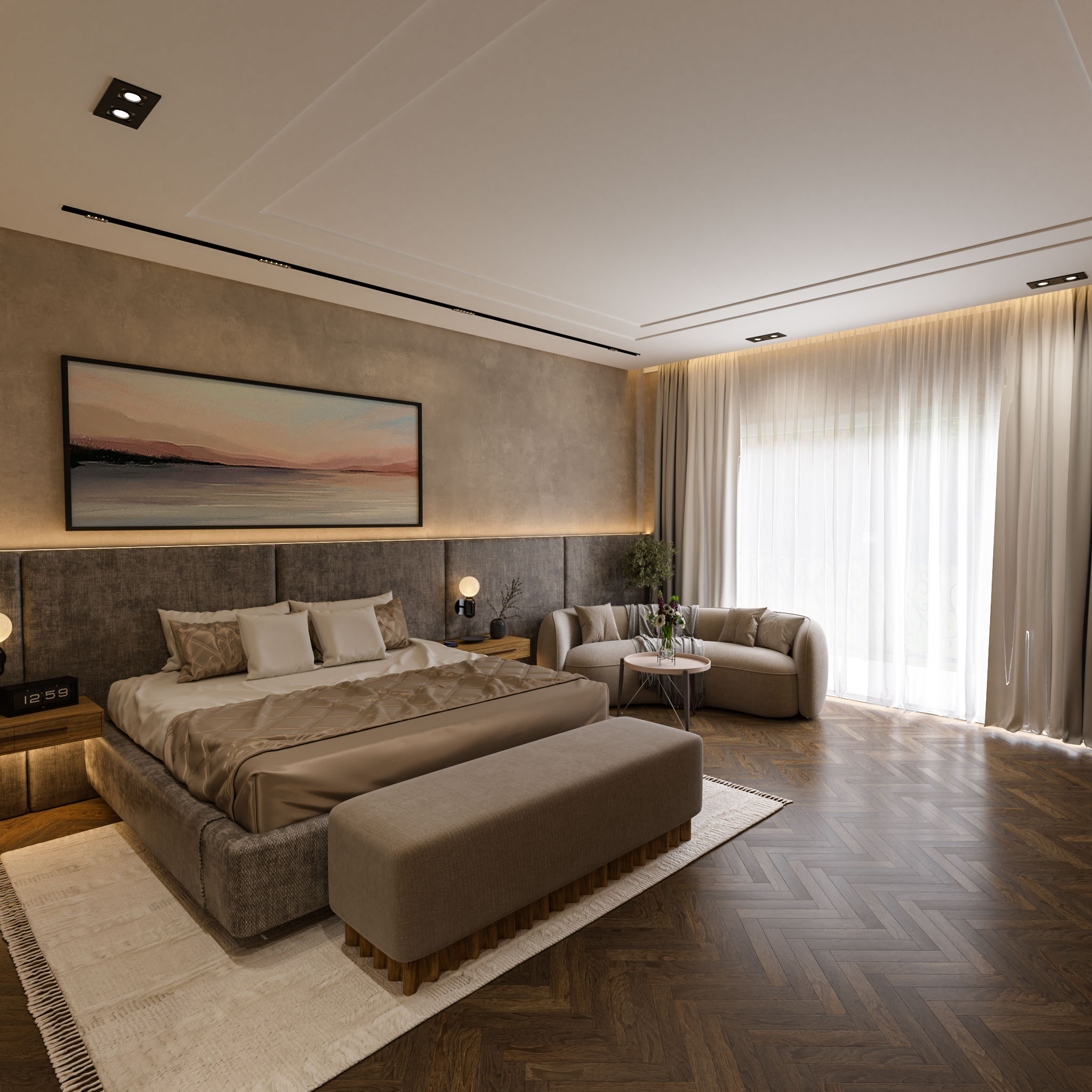 The Warm Suite — Hotel Bedroom Visualization - View 5